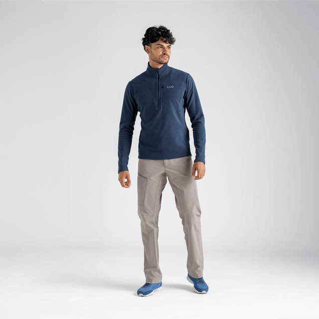 Auro Men's Fleece Zip Top — Black Olive