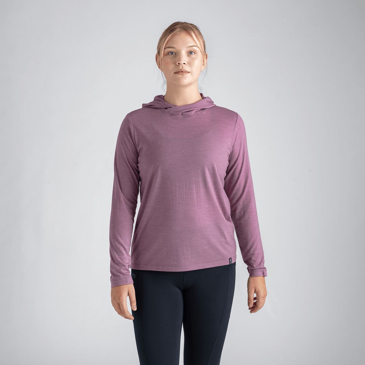 Kora Women's Merino Hoodie — Grey Navy