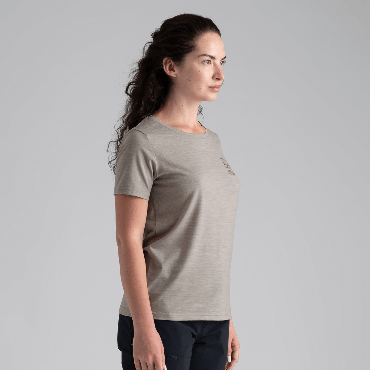 Kora Women's Merino T-shirt — Grey Navy