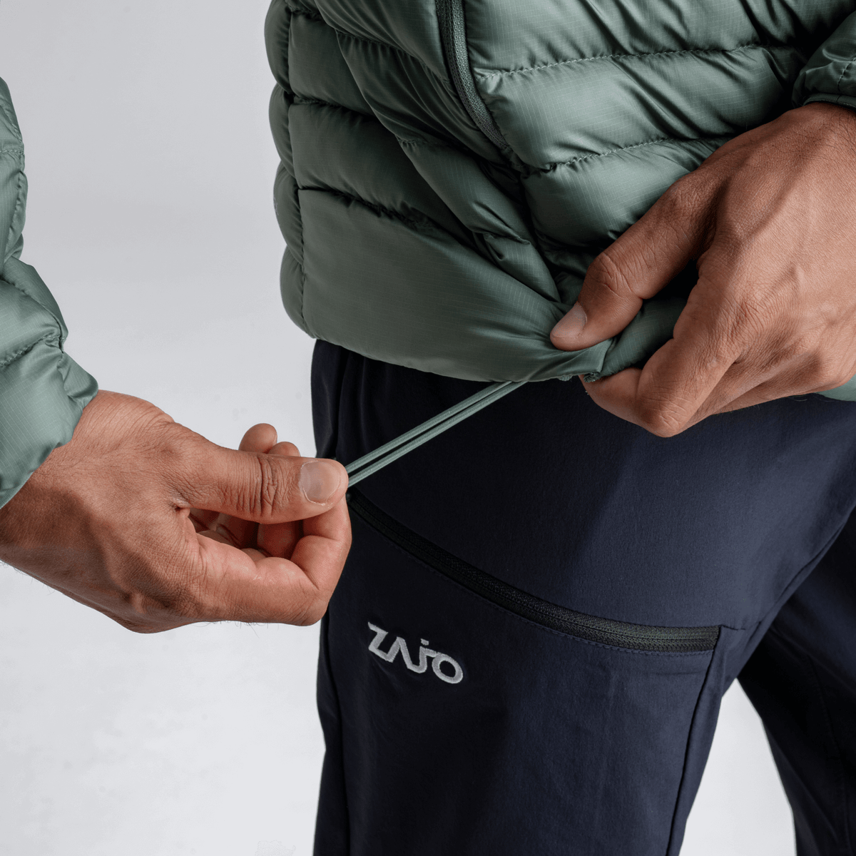 Nubaro Men's Insulated Hooded Jacket — Thyme Green