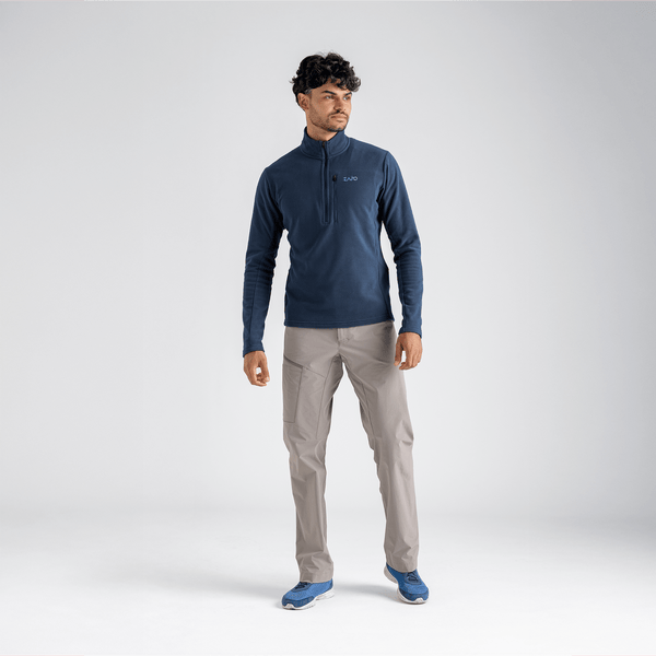 Auro Men's Fleece Zip Top — Dark Navy