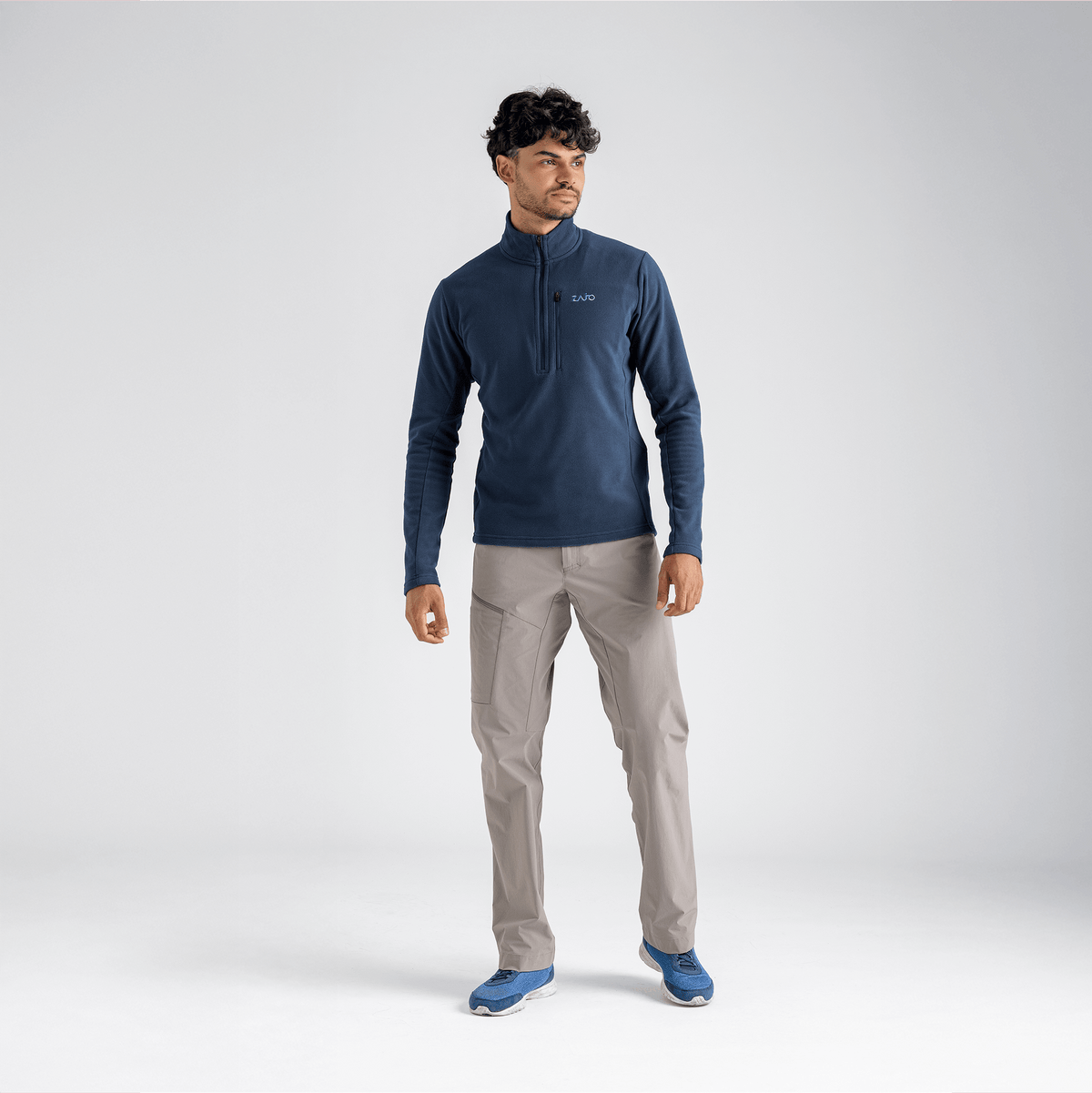 Auro Men's Fleece Zip Top — Harbor Blue