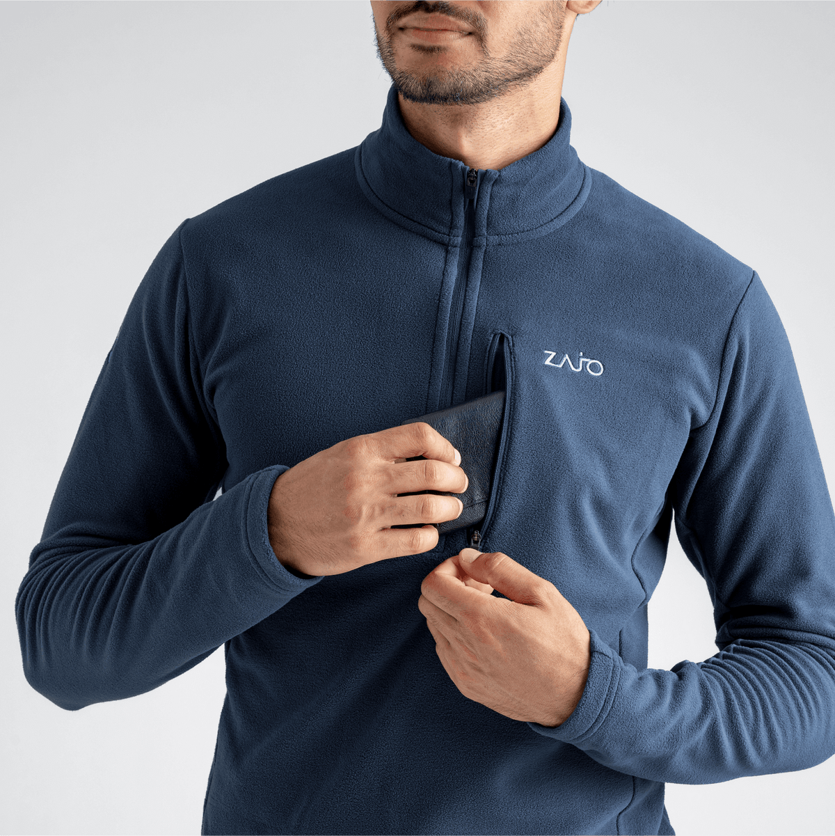 Auro Men's Fleece Zip Top — Golden Brown