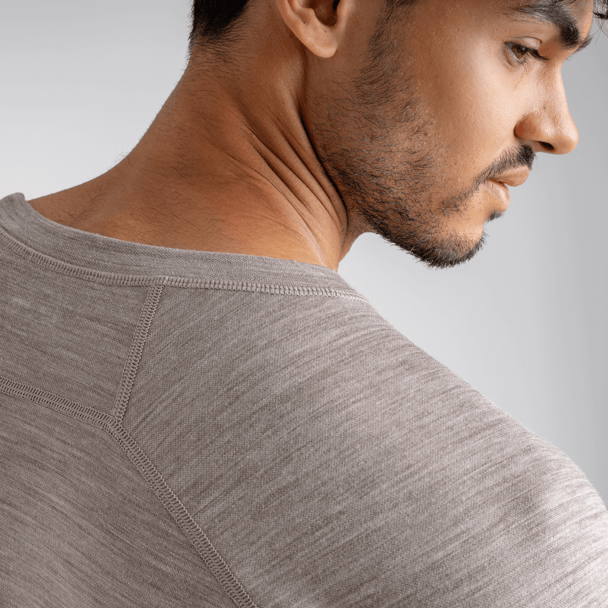 Hejma Men's Merino Longsleeve — Taupe Beige
