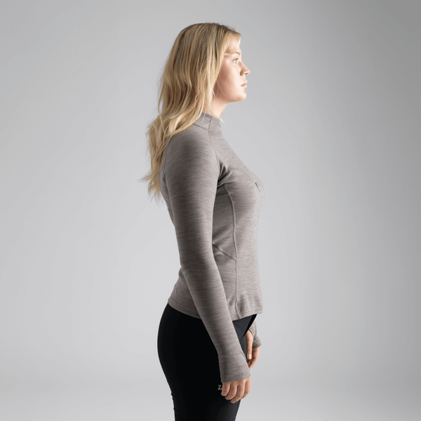 Hejma Women's Merino Zip Top — Grape Mauve