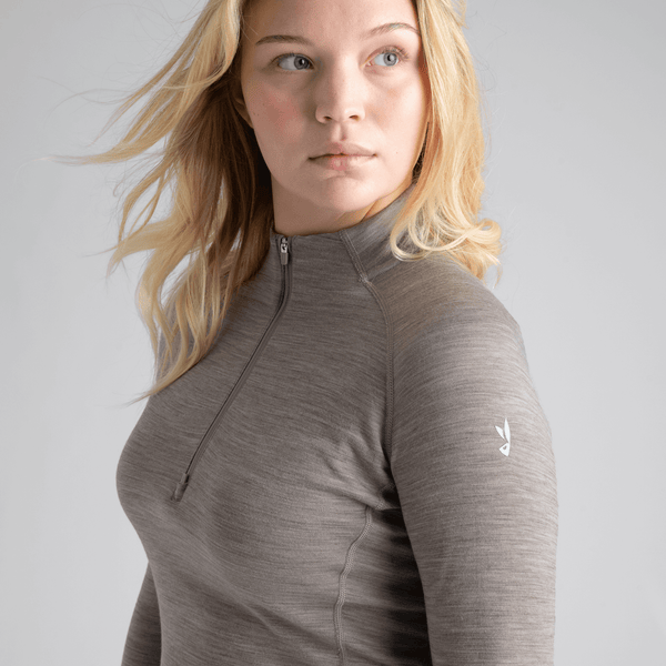 Hejma Women's Merino Zip Top — Beige