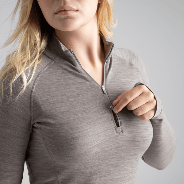 Hejma Women's Merino Zip Top — Beige