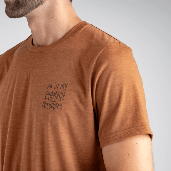 Kora Men's Merino Graphic T-shirt — Grey Navy Element