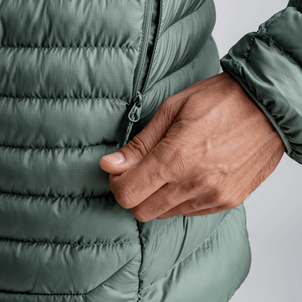 Nubaro Men's Insulated Hooded Jacket — Thyme Green