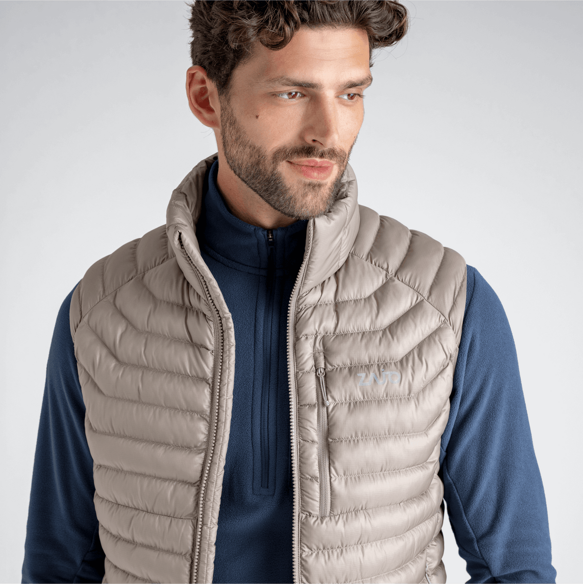 Nubaro Men's Insulated Vest — Beige