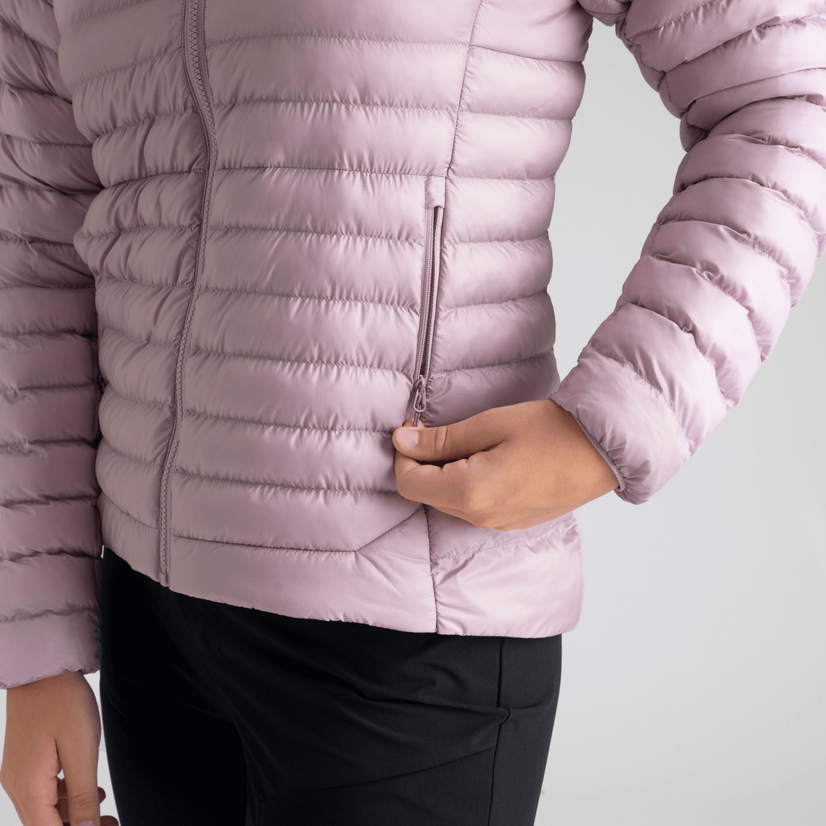 Nubaro Women's Insulated Hooded Jacket — Taupe Beige