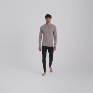 Hejma Men's Merino Zip Top — Taupe Beige