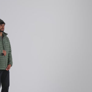 Nubaro Men's Insulated Hooded Jacket — Thyme Green